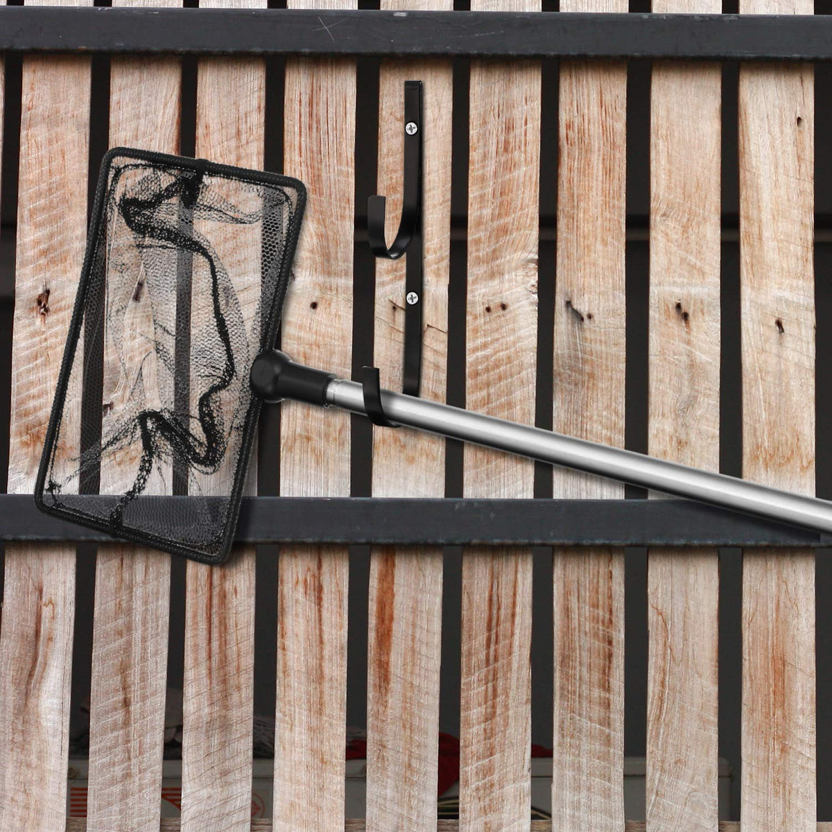 Hotop pool pole hanger dimensions 7.3 by 2.4 by 0.4 inches.