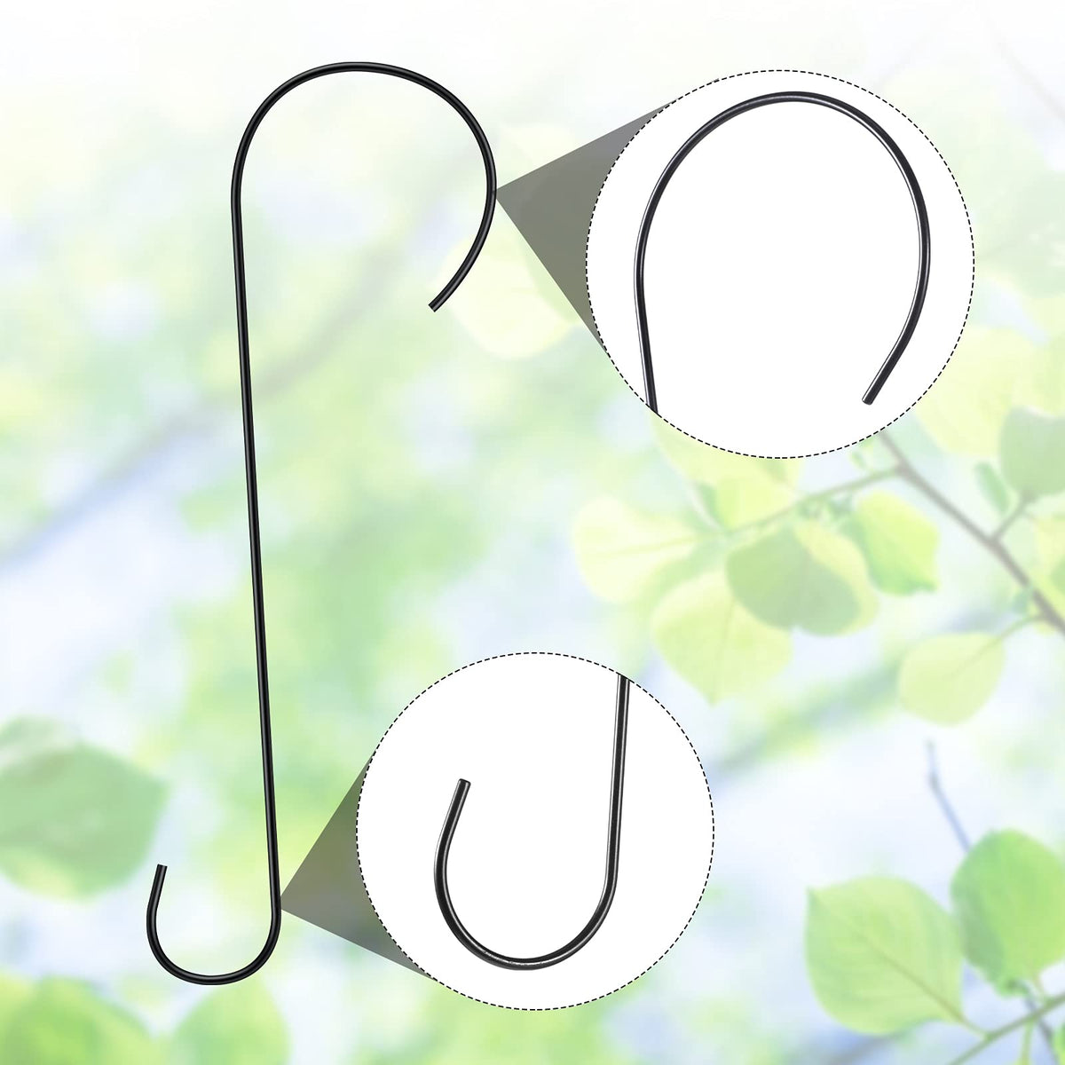Hotop S-shaped hook holds bird houses securely outdoors.