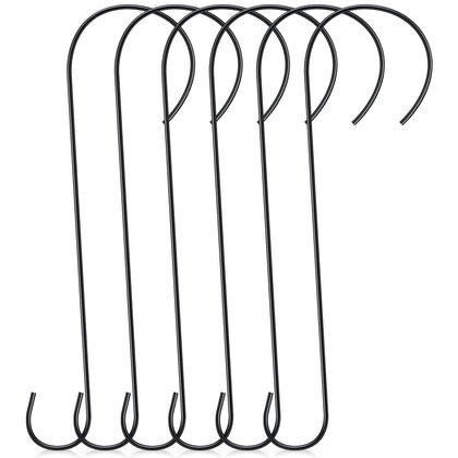 Hotop S-hooks 18-inch bird feeder hook on a tree branch, sturdy and rustproof.