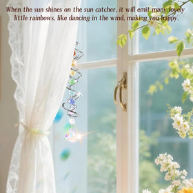 Hotqueen double-ball rainbow suncatcher highlighting colorful crystal beads