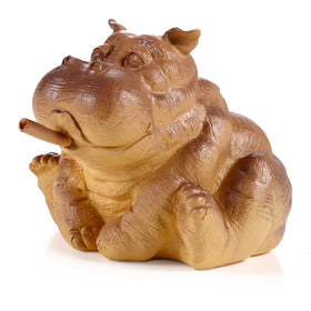 Hottche Hippo statue in weatherproof resin ready for year-round outdoor use