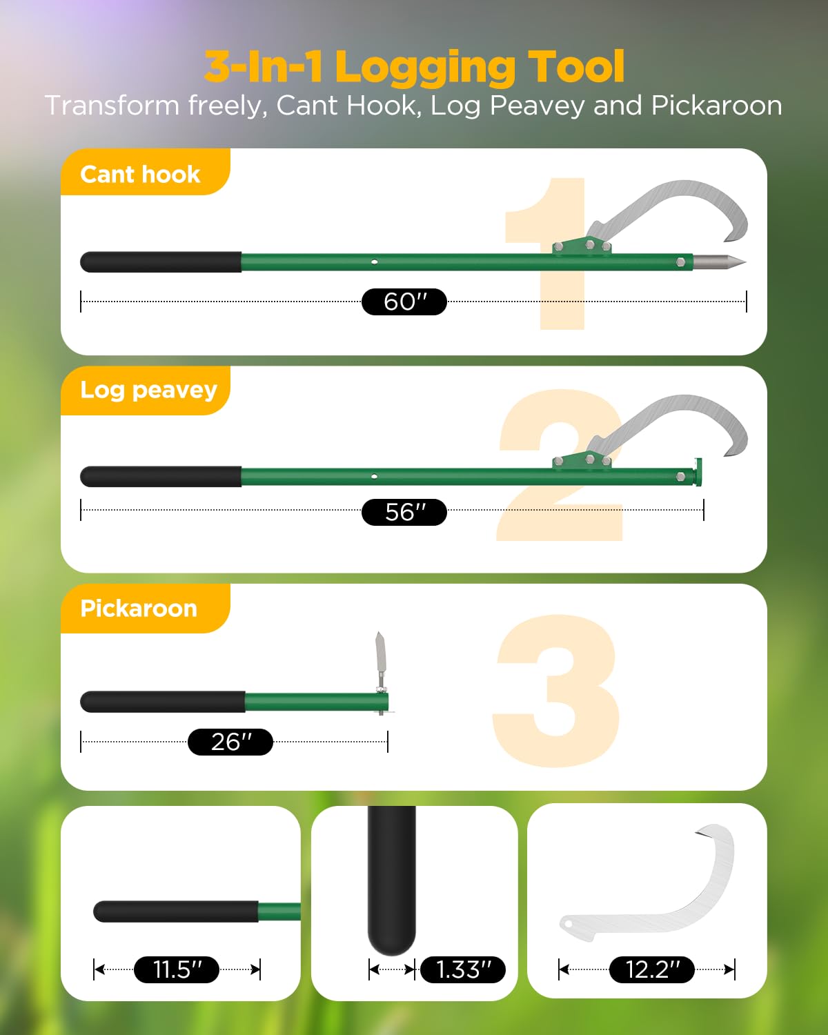 HOTYELL 3-in-1 logging tool quick-change in action for fast task switching
