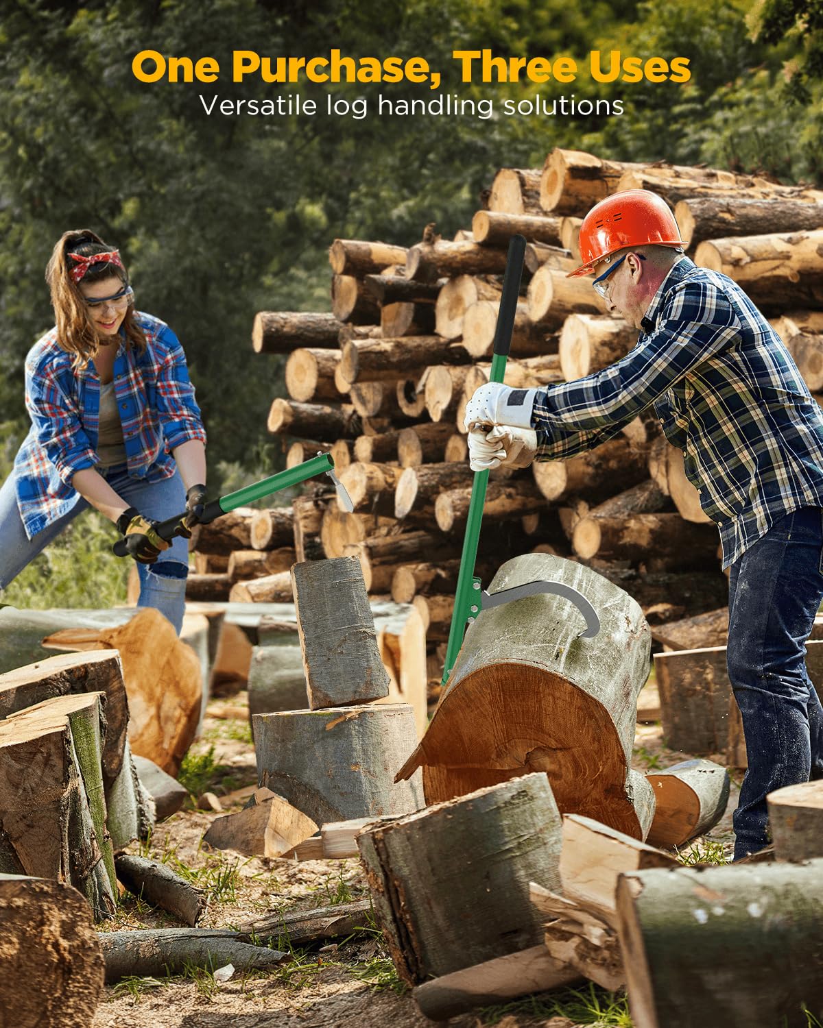 HOTYELL 60-inch logging tool supports drag, lift, and positioning tasks