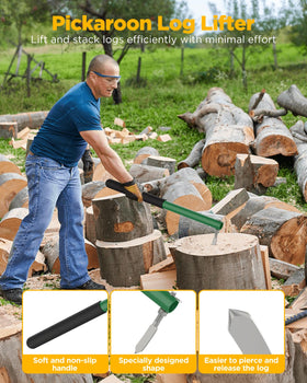 HOTYELL angled pickaroon point wedges into wood for secure grip