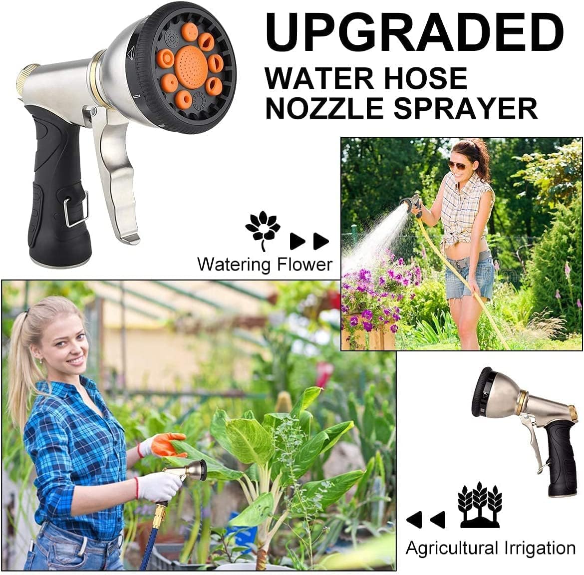 HouGariee fits 3-4 inch garden hoses without adapters.