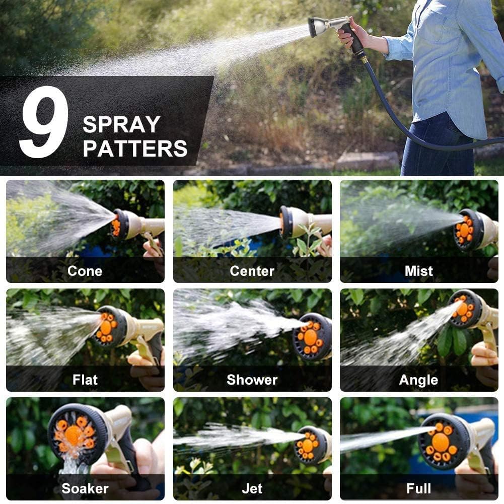 HouGariee heavy-duty metal construction for durable hose spraying.