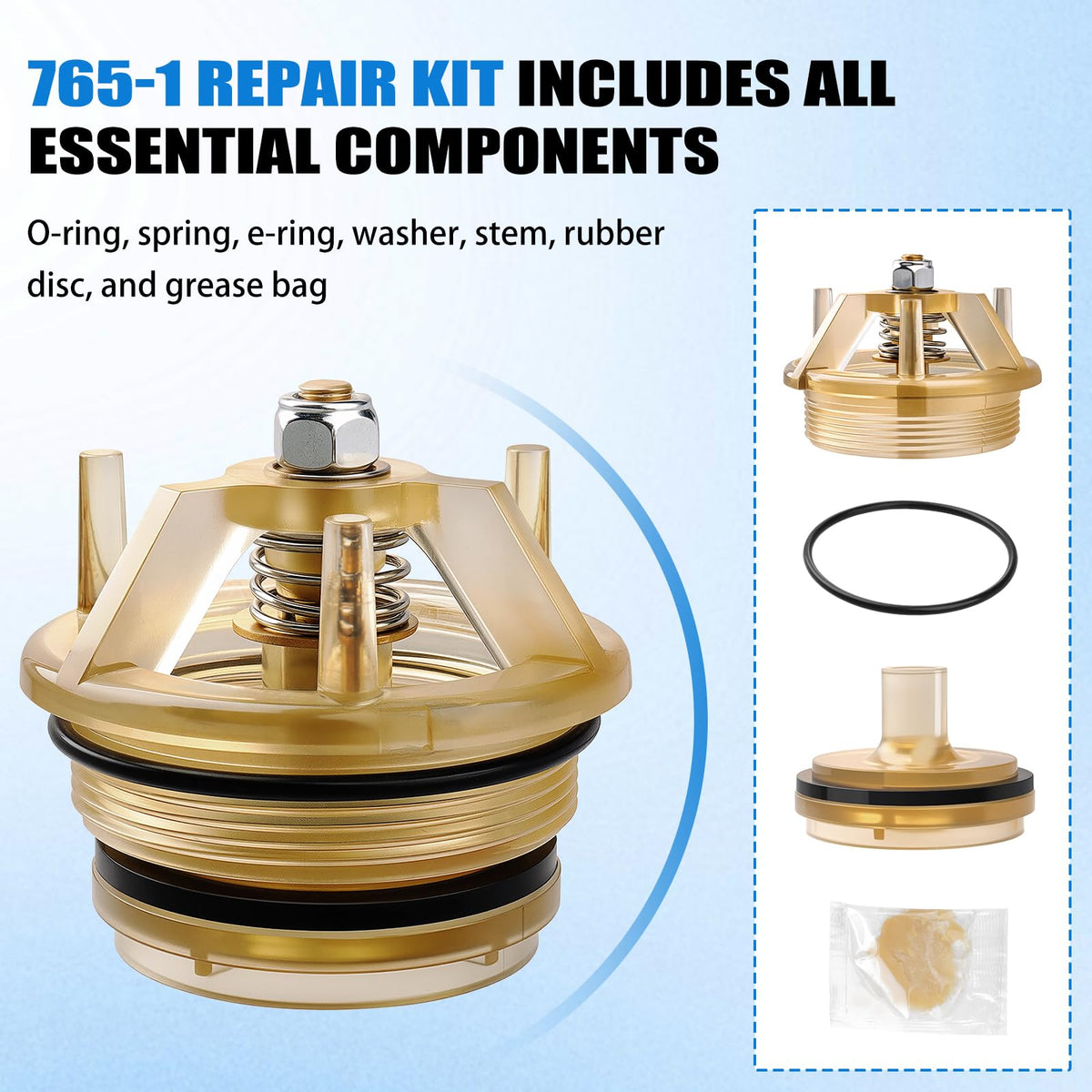Houoto brass top cap with installation steps for secure assembly.