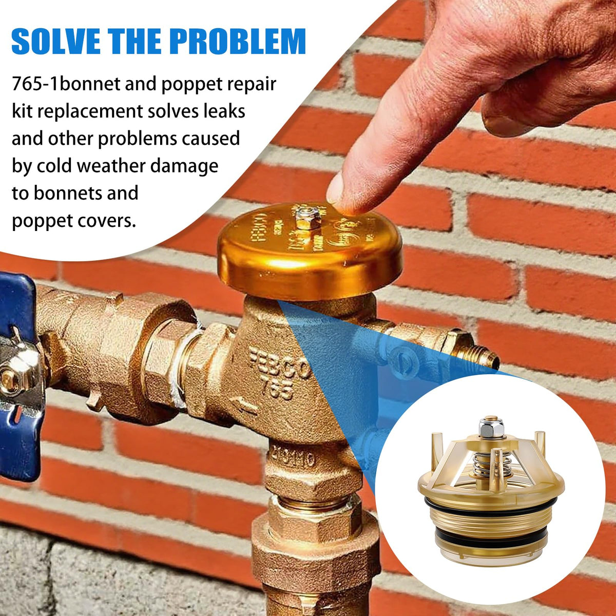 Houoto poppet valve and chamber parts for smooth operation and reduced leaks.