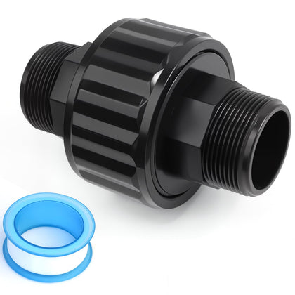 Houoto SP1480BLK double male end union ensuring a precise, leak-free filtration connection.