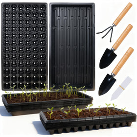 Hourleey 1020 seed starter trays ready for germination and reuse.