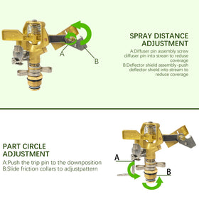 Hourleey brass impact sprinkler materials emphasize durability for outdoor use.