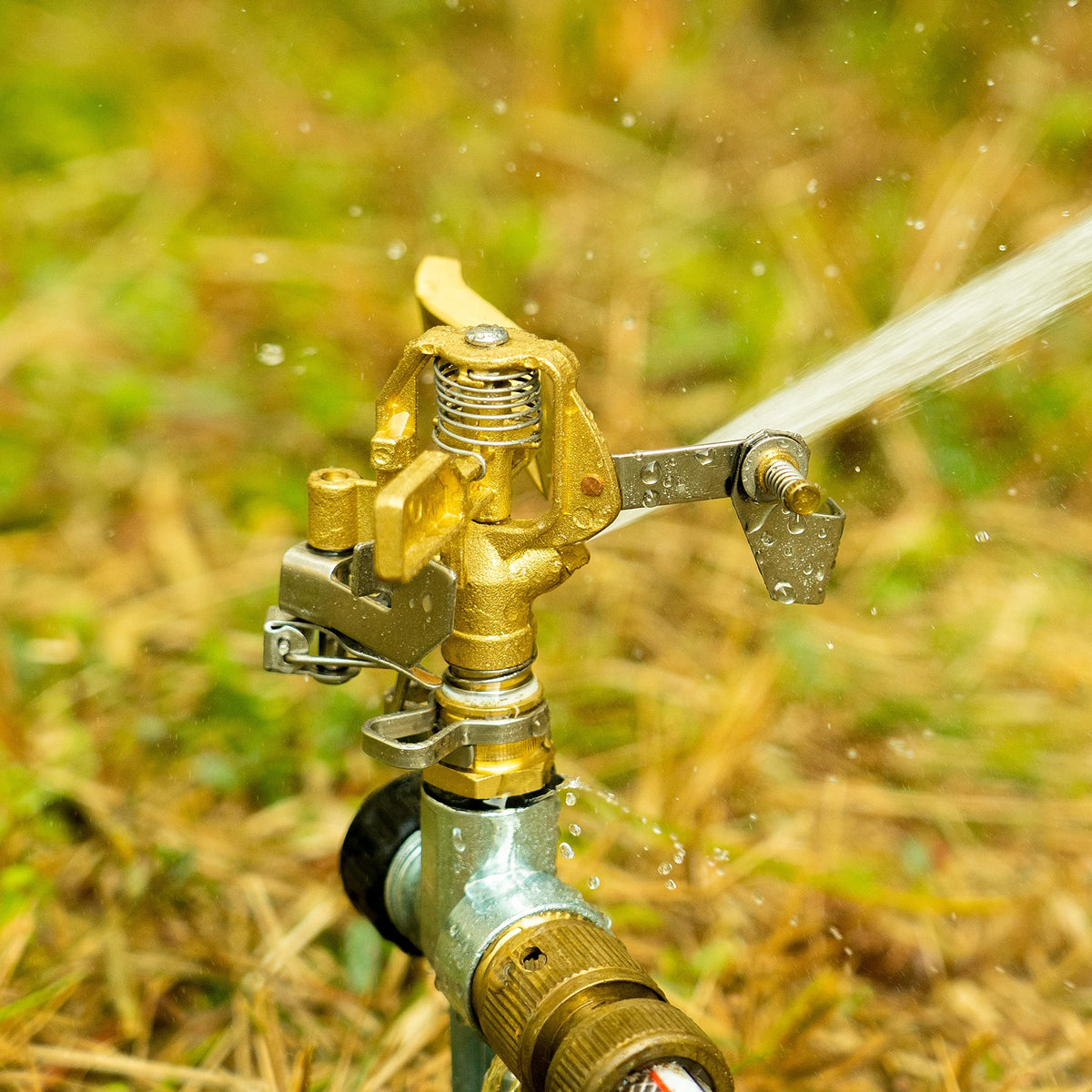 Hourleey heavy-duty brass and stainless-steel construction in action for reliable outdoor performance.