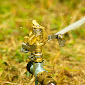 Hourleey heavy-duty brass and stainless-steel construction in action for reliable outdoor performance.
