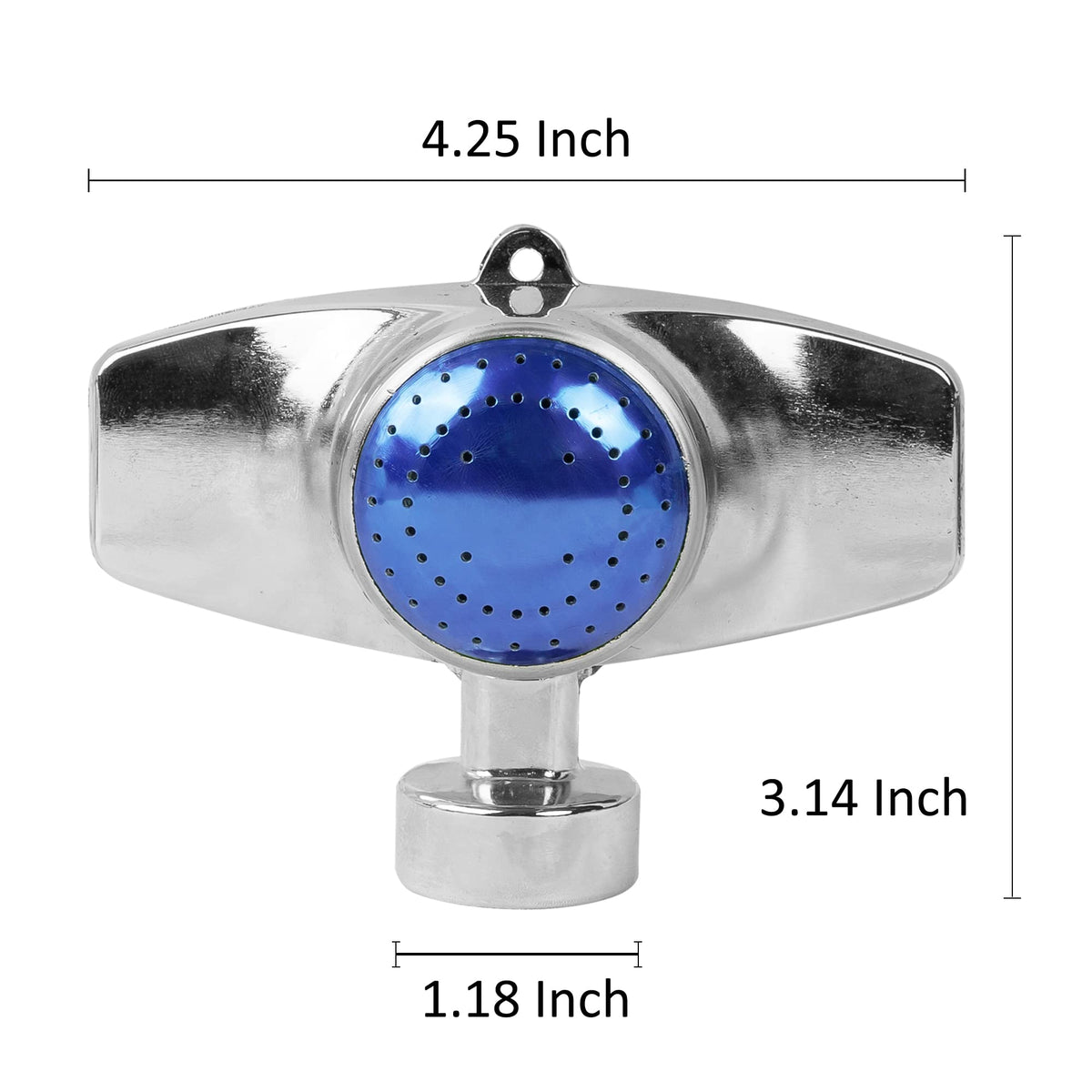 Hourleey metal sprinkler close-up showing rust-resistant alloy body