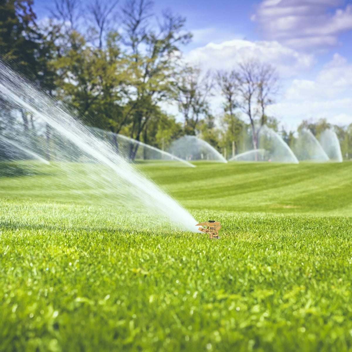 Hourleey outdoor garden irrigation in action for larger areas