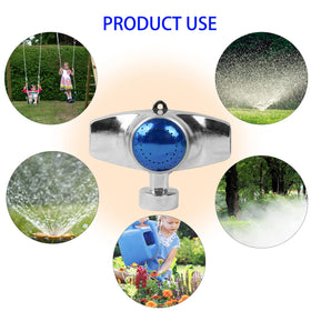 Hourleey sprinkler rotating smoothly to water a circular garden bed
