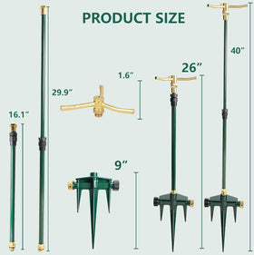 Hourleey telescoping base extended from 26 to 40 inches for adjustable height.