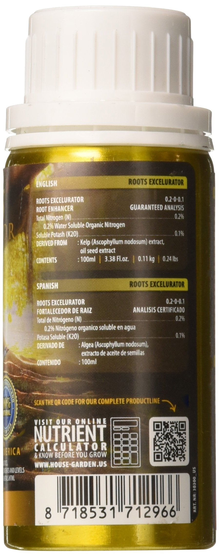 Close-up of Roots Excelurator Gold dropper, ready to boost root development.