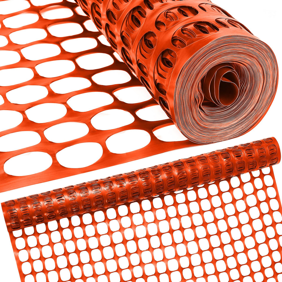 Houseables orange mesh fence 101ft roll used as durable crowd barrier