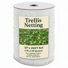 Houseables trellis netting roll 350ft demonstrates durable nylon support for climbing plants.