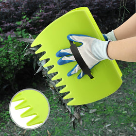 Houseen gloves in green, close-up, showing durable stitching for yard work