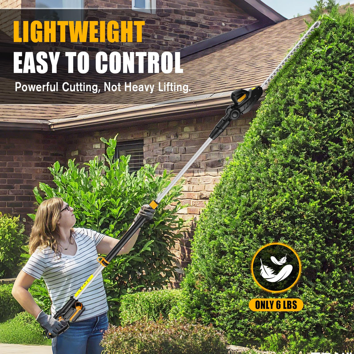 20-inch dual-action blades provide smooth cuts on branches.