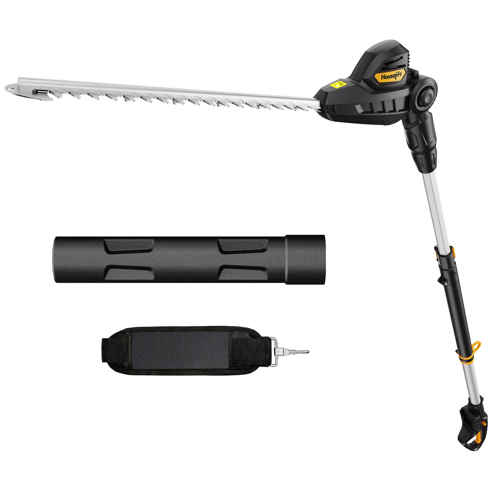 Houselife 20-inch pole hedge trimmer bare tool ready for DeWalt 20V Max setup.