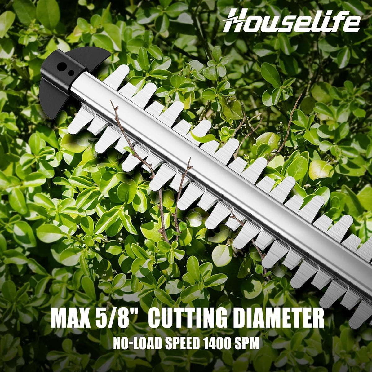 Houselife lightweight hedge trimmer at 3.7 lbs for easy overhead pruning.