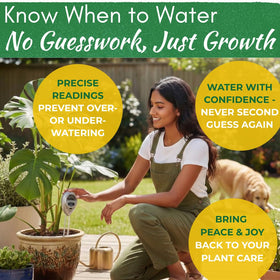 Houseplant Resource Center Health Meter handheld view demonstrates 3-in-1 functionality.
