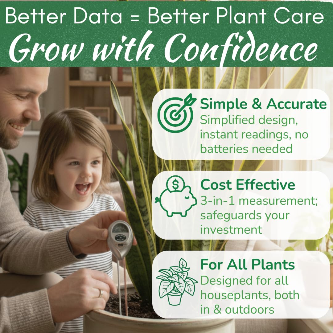 Houseplant Resource Center Health Meter measures pH for soil balance.