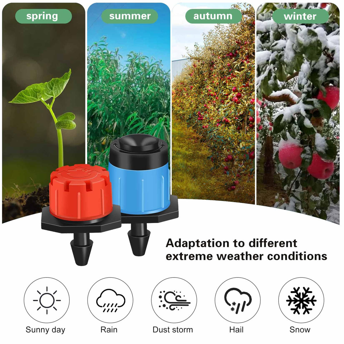 HouseUp outdoor irrigation emitter designed to withstand sun and weather
