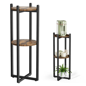 Housolution 3-tier water dispenser floor stand in rustic brown holds 1-5 gallon bottles.