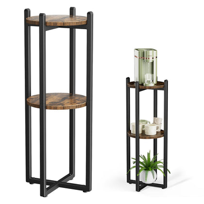 Housolution 3-tier water dispenser floor stand in rustic brown holds 1-5 gallon bottles.