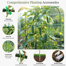 Curved tubes and connectors kit enables sturdy assembly for a reliable trellis.