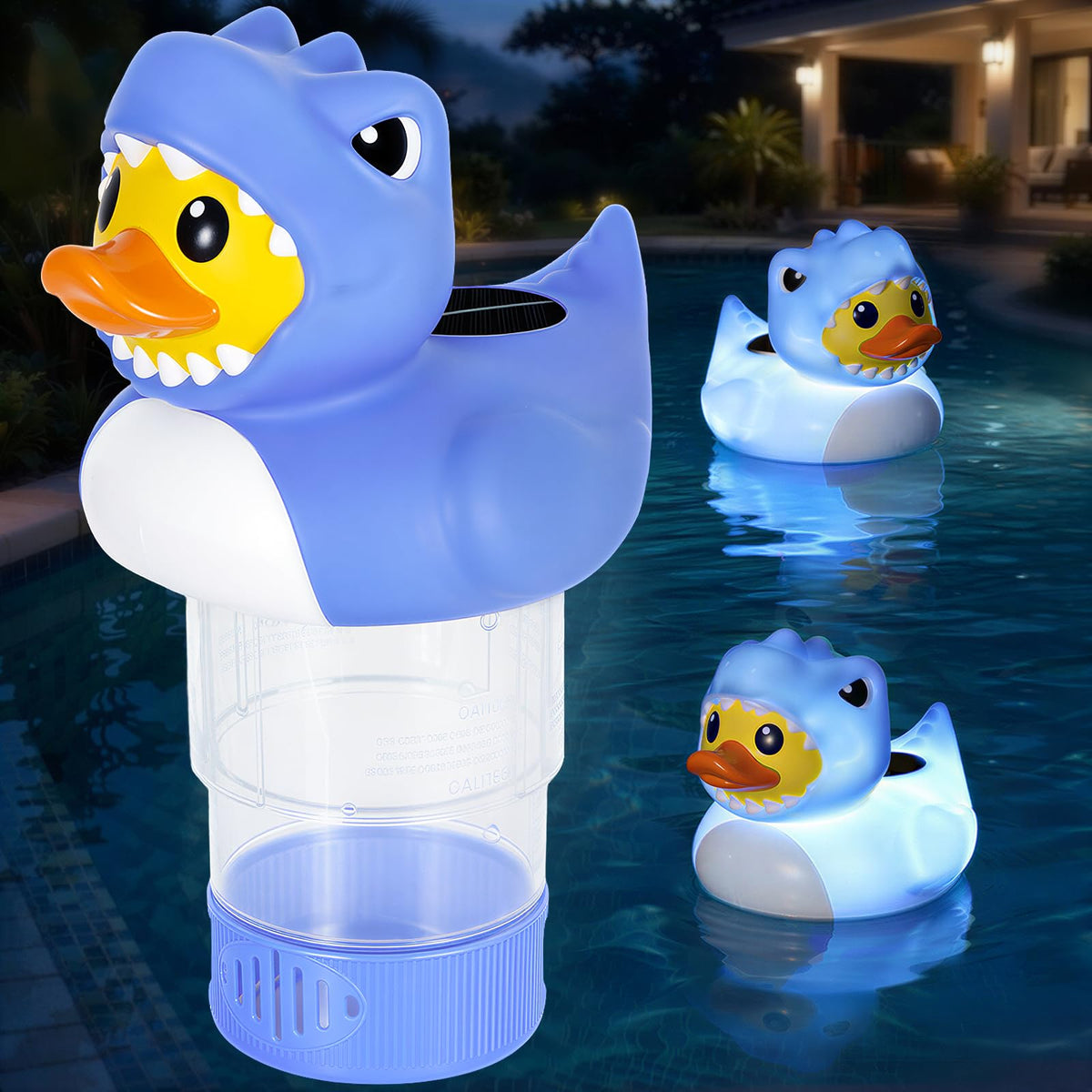 Housolution Duck chlorine floater with daylight display brightens pools and distributes chlorine evenly