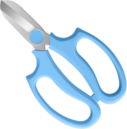 Housolution flower scissors blade close-up highlights SK5 steel sharpness for precise cuts