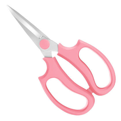 Housolution Flower Scissors blade closeup showing sharp SK5 steel for precise pruning.