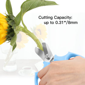 Housolution flower scissors ergonomic handle in action for comfortable grip