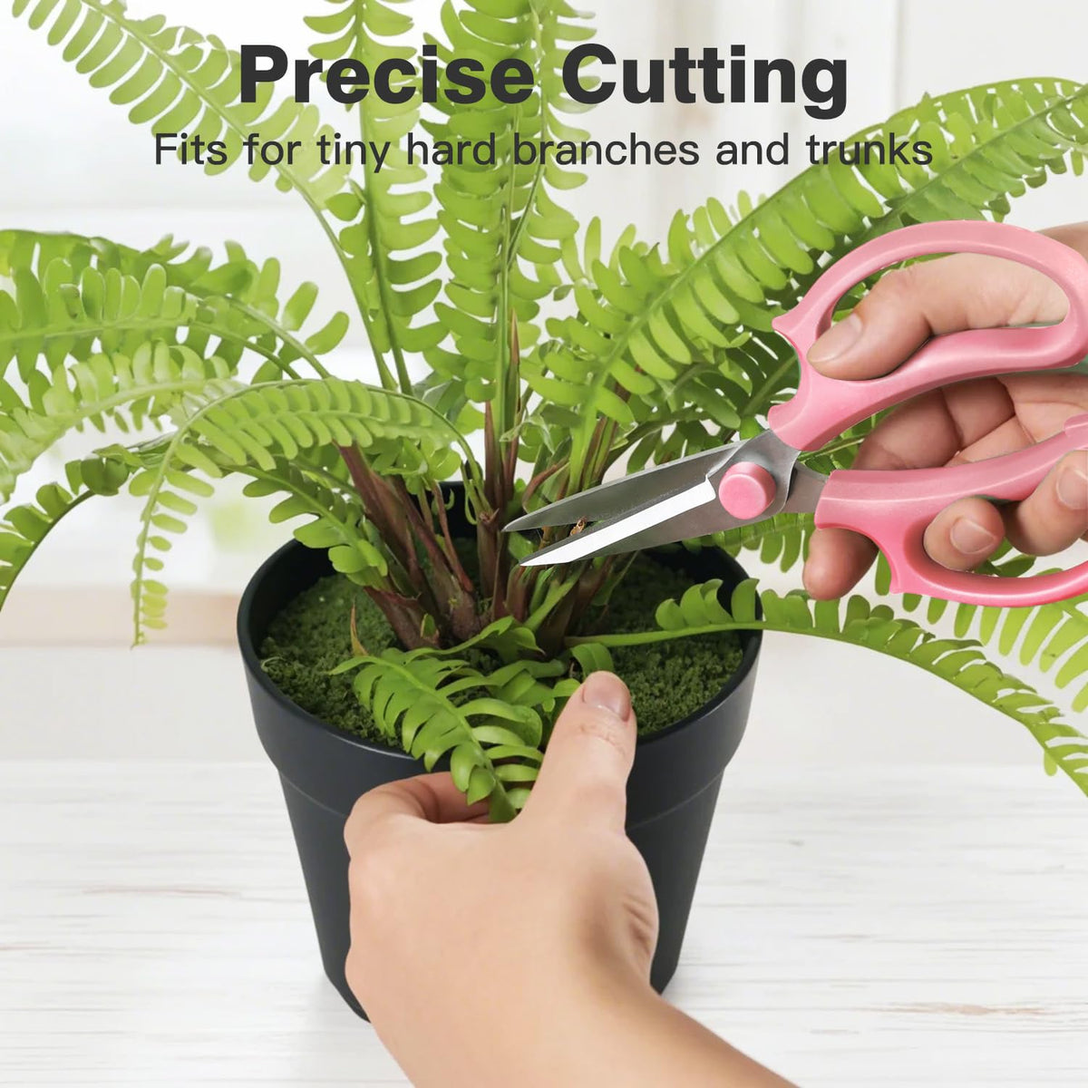 Housolution Flower Scissors ergonomic handle for a comfortable grip during long gardening sessions.