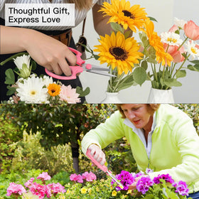 Housolution Flower Scissors pink handle adds style while staying functional for routine gardening.