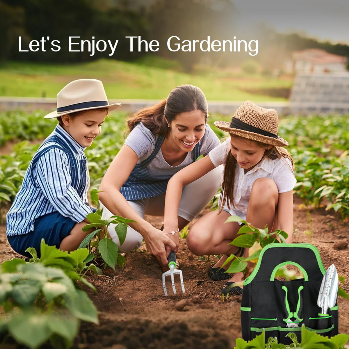 Housolution hand rake with non-slip grip loosening soil easily.