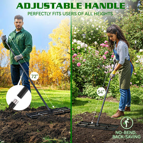 Housolution adjustable-handle lawn rake for comfortable use