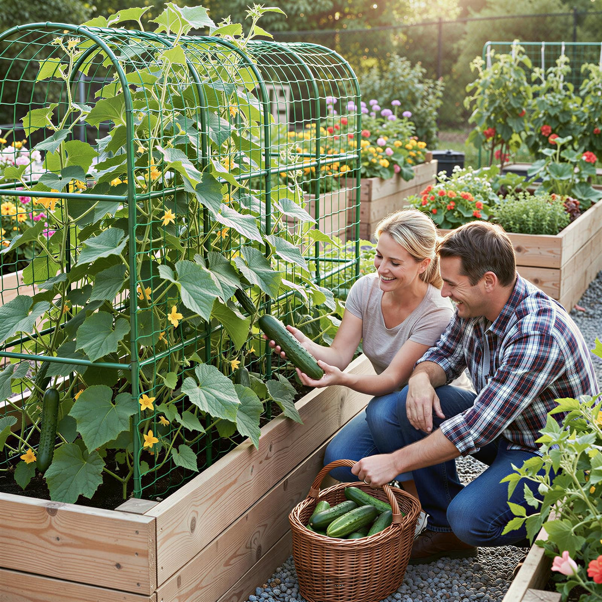 Ideal for cucumbers, peas, tomatoes, squash, beans, grapes, and flowering climbers.