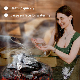 HOUSYLOVE heat-retaining lava rocks help maintain comfortable sauna temperatures.