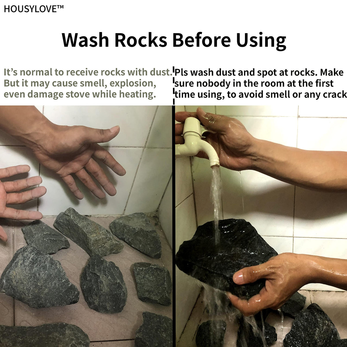 HOUSYLOVE lava rocks for sauna stoves provide quick heating and steady steam.