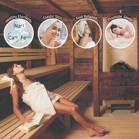 HOUSYLOVE lava stones support steam generation in the sauna.