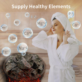 HOUSYLOVE volcanic origin stones for durable sauna performance.