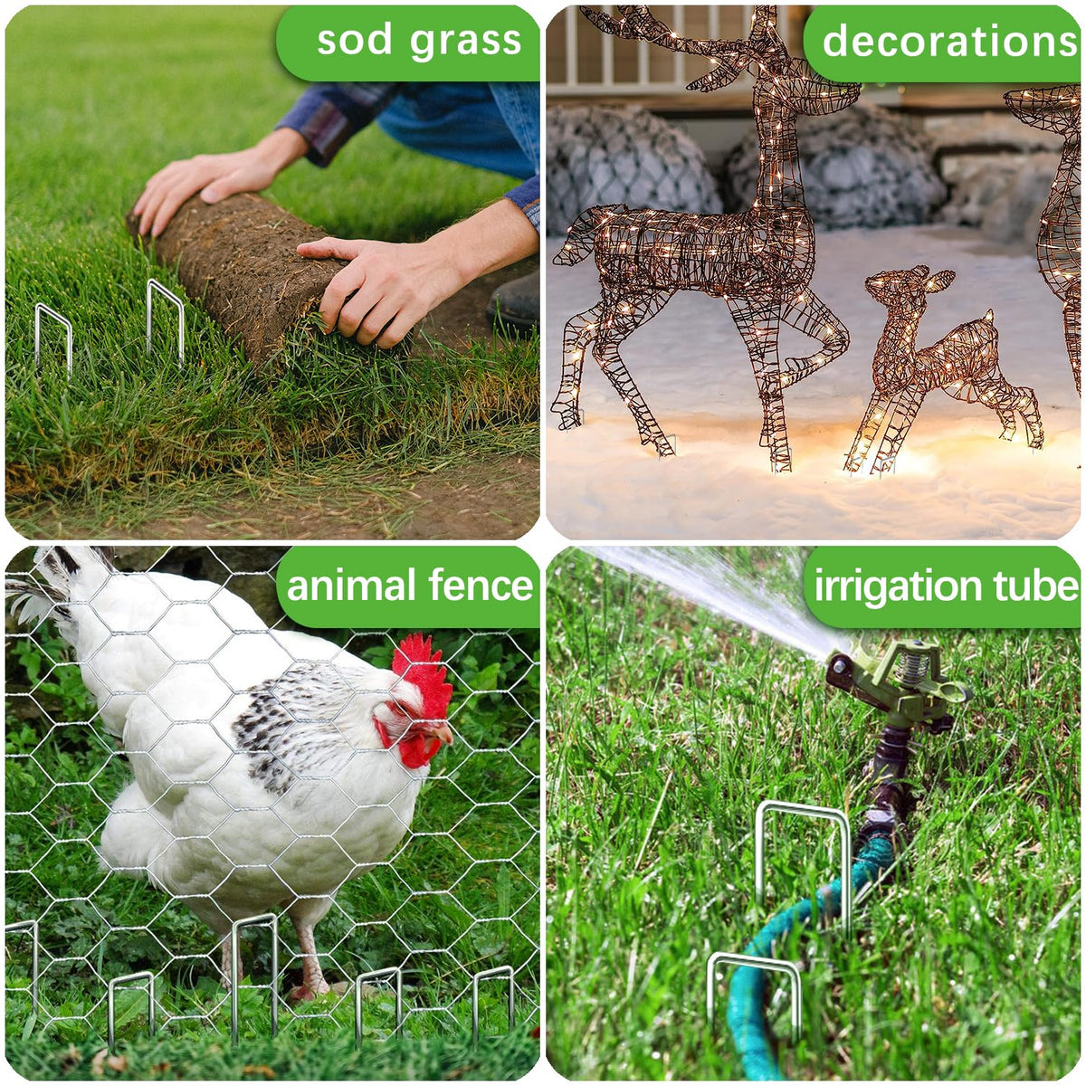 Outdoor Houya stakes simplify fixing lawn fabric and barriers.