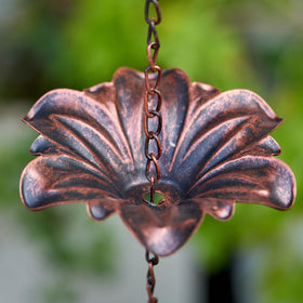 HOUYANG hummingbird rain chain cups close-up highlighting decorative cups.