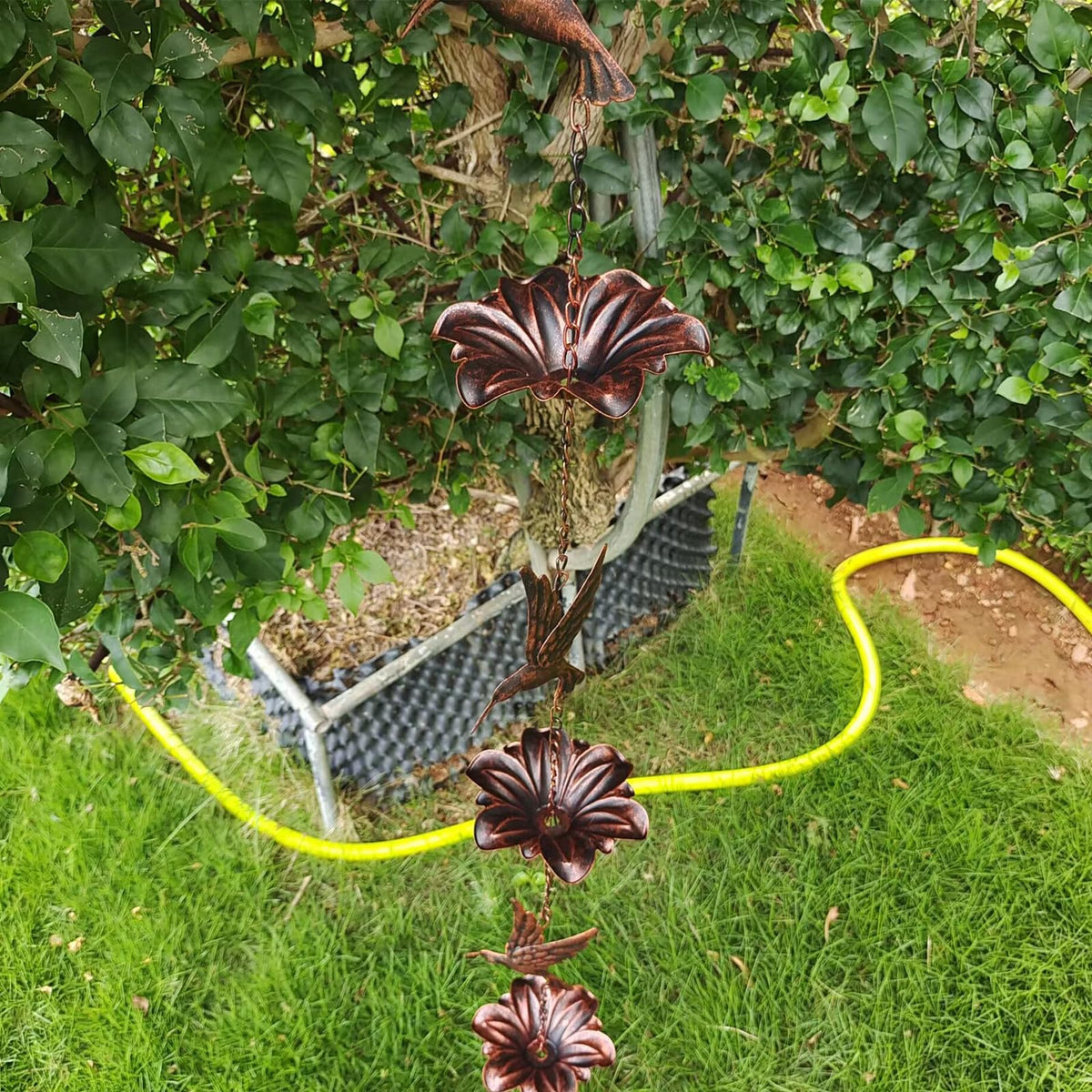 HOUYANG hummingbird rain chain garden decor enhancing outdoor ambience.